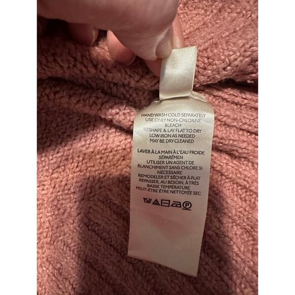 Free People Oversized Sweater Women's Size Large Dusty Rose Pink Scoop Neck - Picture 4 of 6